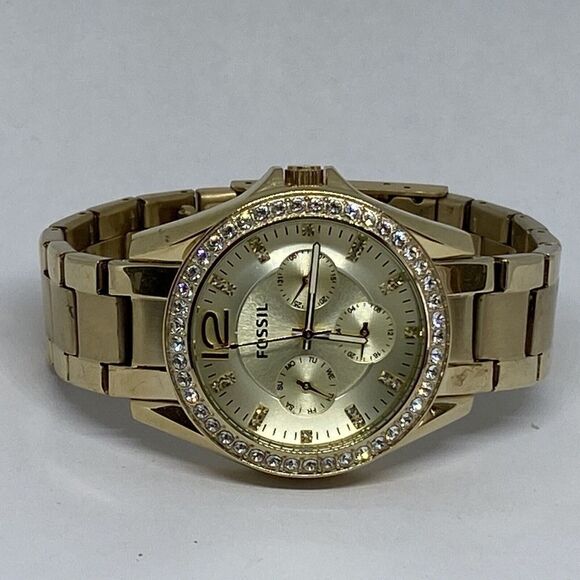 Fossil Riley ES3203 Women's Gold Stainless Steel Analog Dial Quartz Watch LB309 - Picture 7 of 12